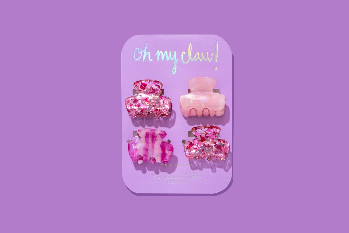Mini Claw Clips - Pink Confetti