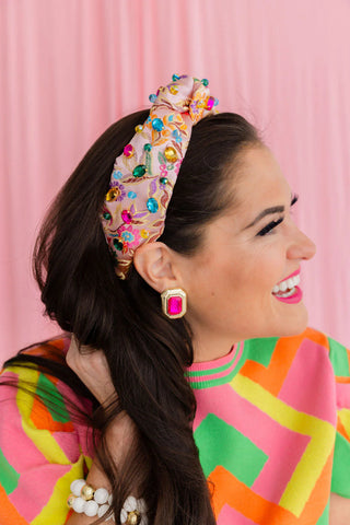 PINK JEWELED STUDS