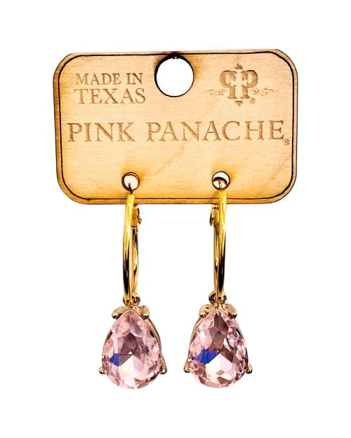 PINK TEARDROP EARRING 1CNC D227