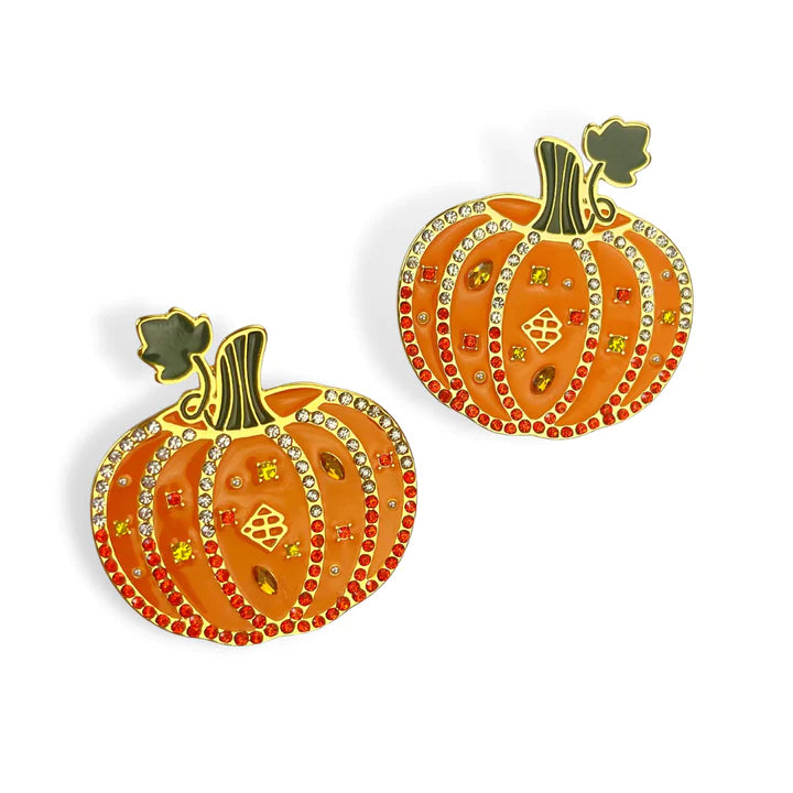 PUMPKIN EARRINGS WITH CRYSTALS