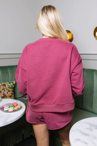 QUEEN OF SPARKLES MAROON WINE SWEATSHIRT