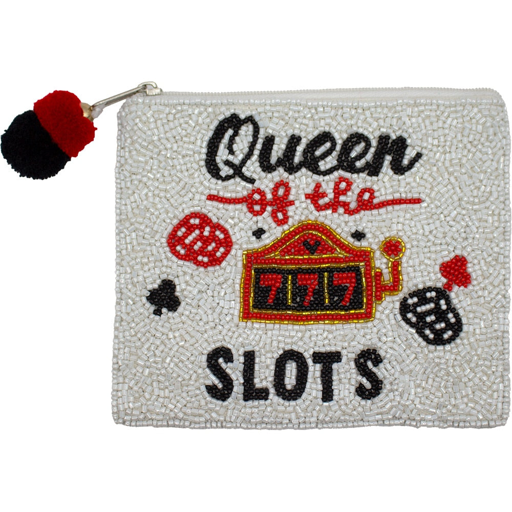 Queen of the Slots Beaded Coin Pouch