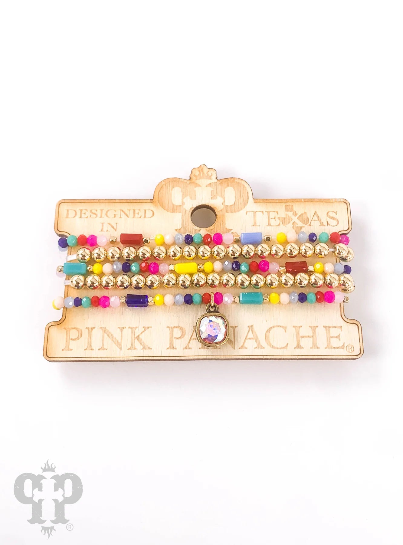 Rainbow 5 strand pink panache bracelet set