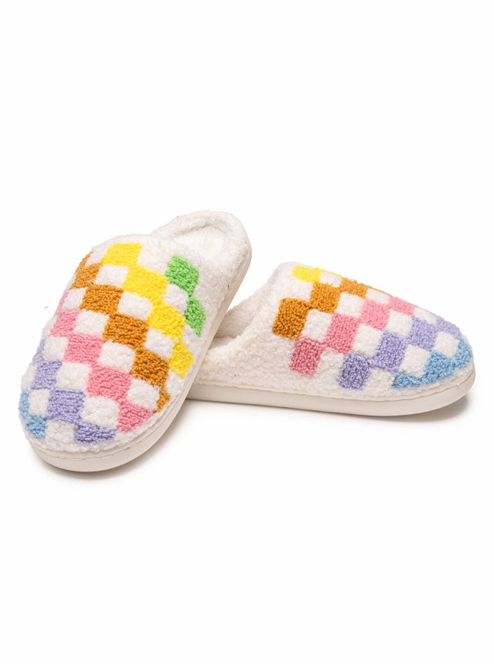 Rainbow Checkered  Slippers