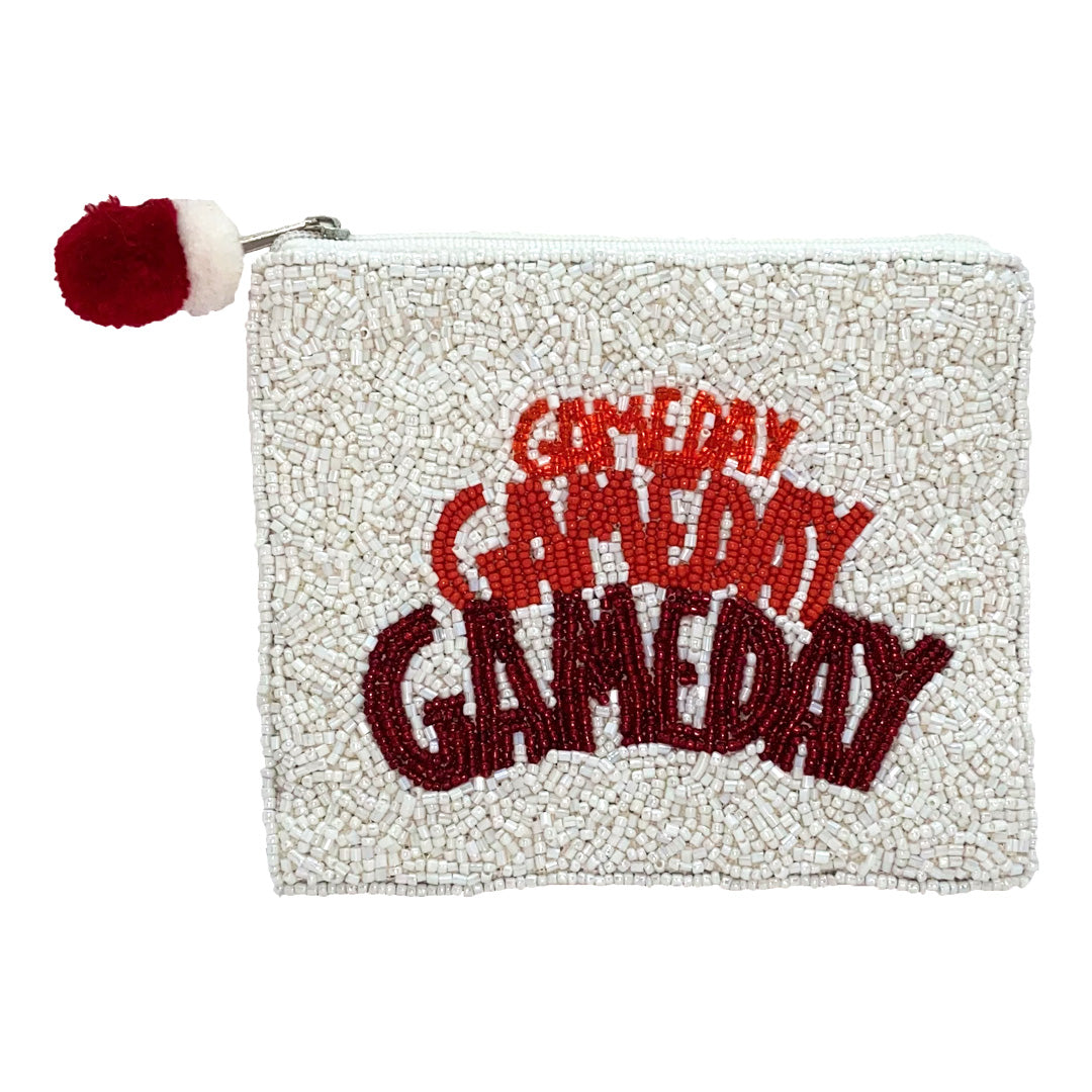 Game Day shades of red color pouch- La Chic