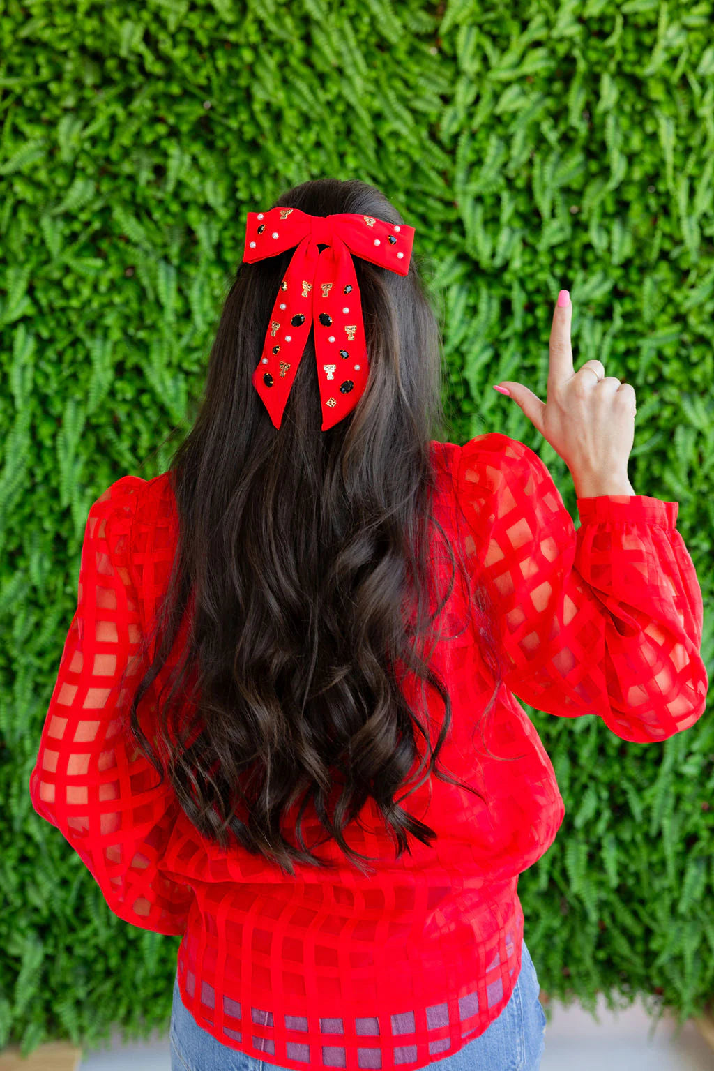 Texas Tech Red Bow Barrette