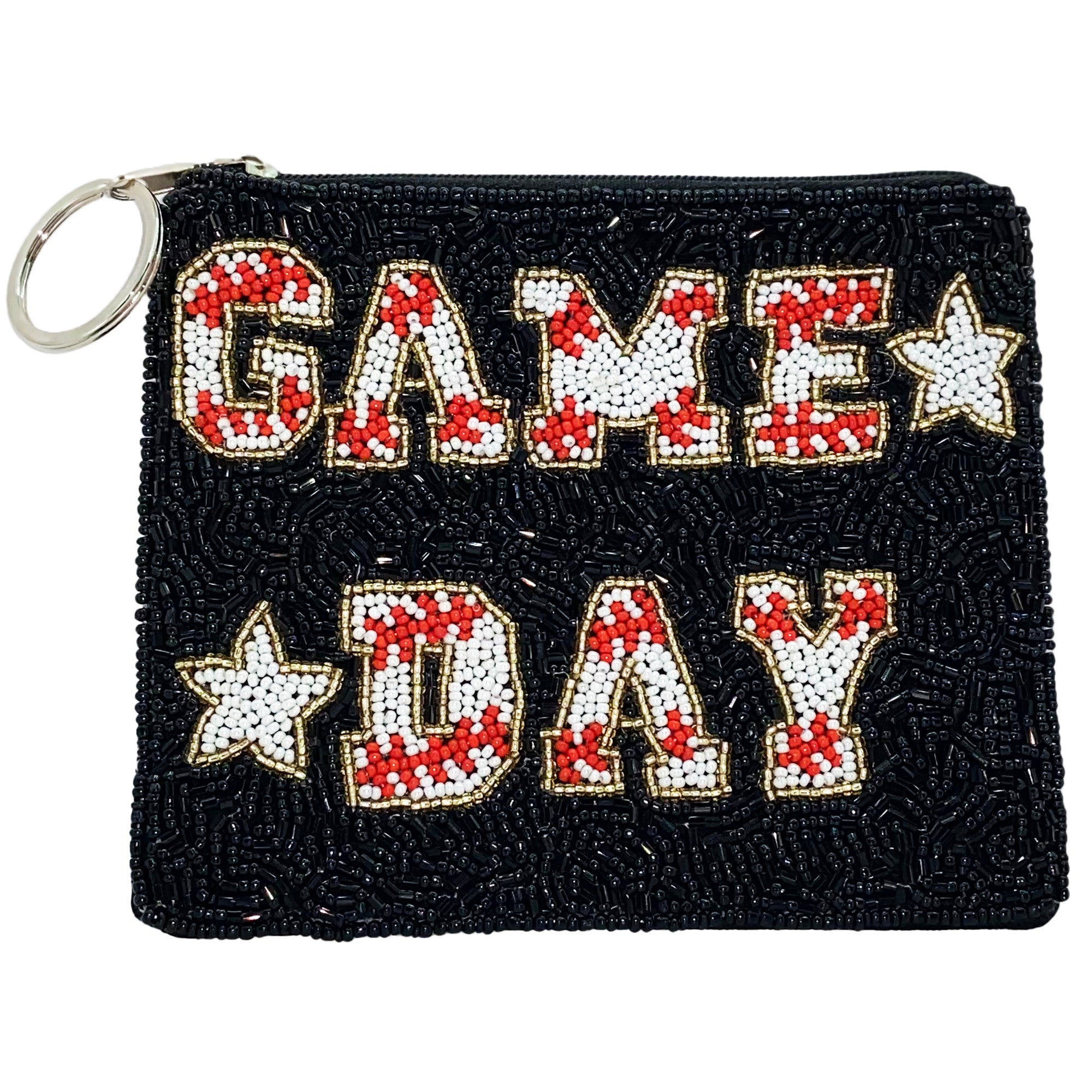 Game Day black coin pouch with stars- La Chic