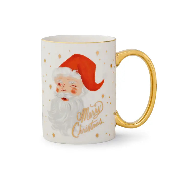 Winking Santa Claus Porcelain Mug