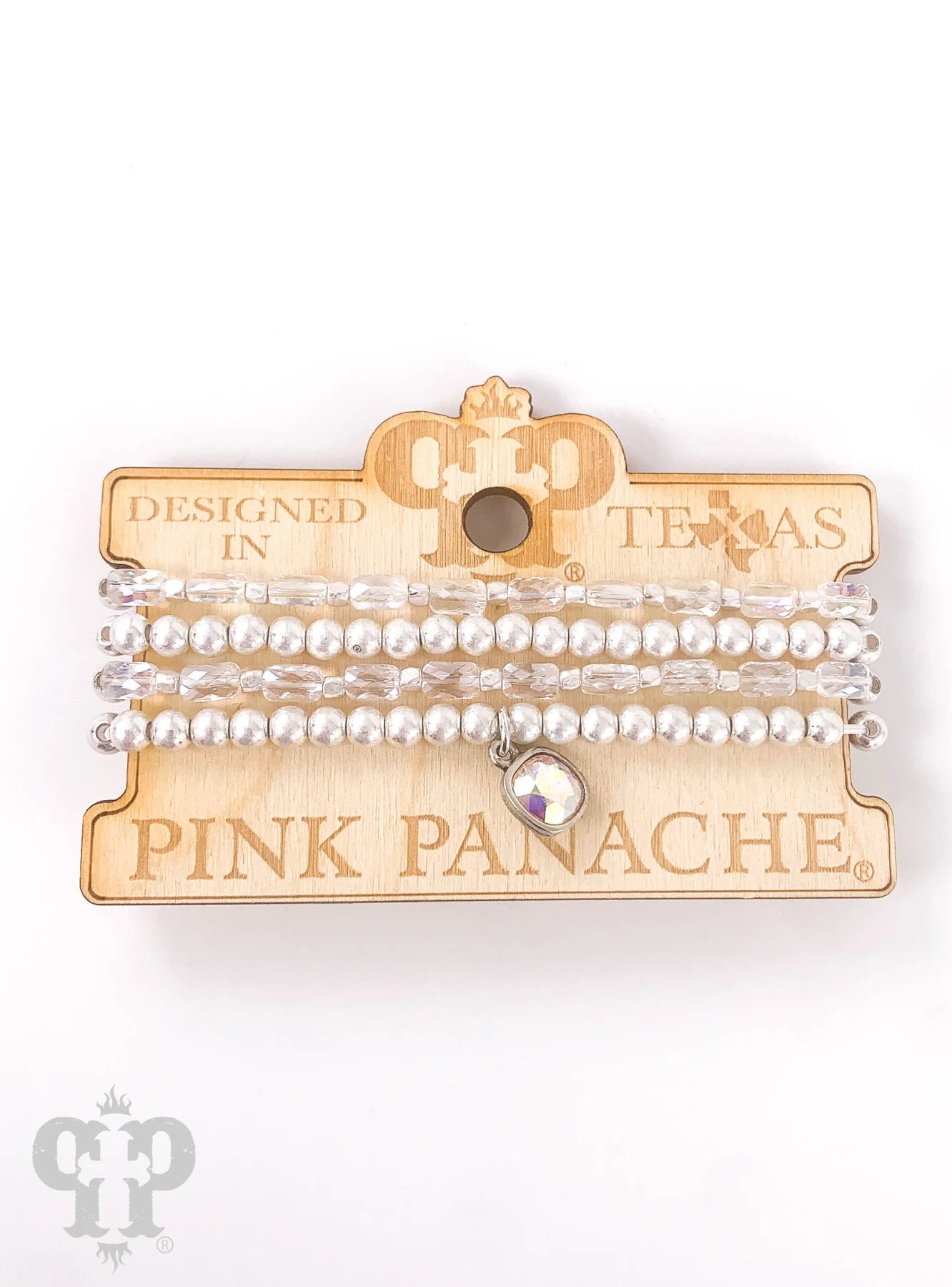 Silver AB pink panache bracelet set