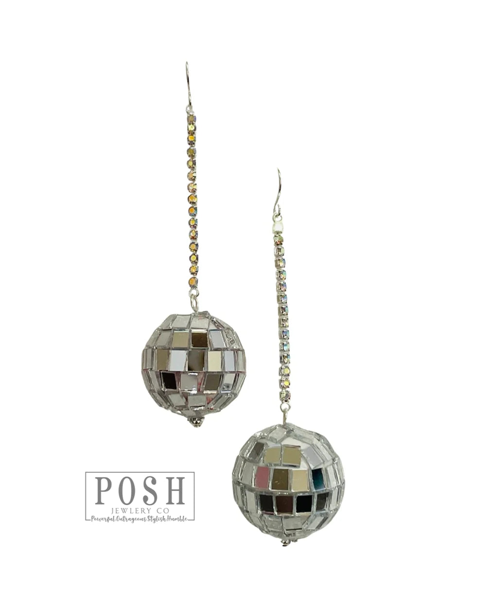 RHINESTONE AND DISCO BALL EARRING 9PE353