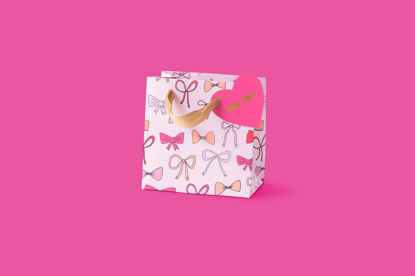 Gift Bags - Pink Bows- small