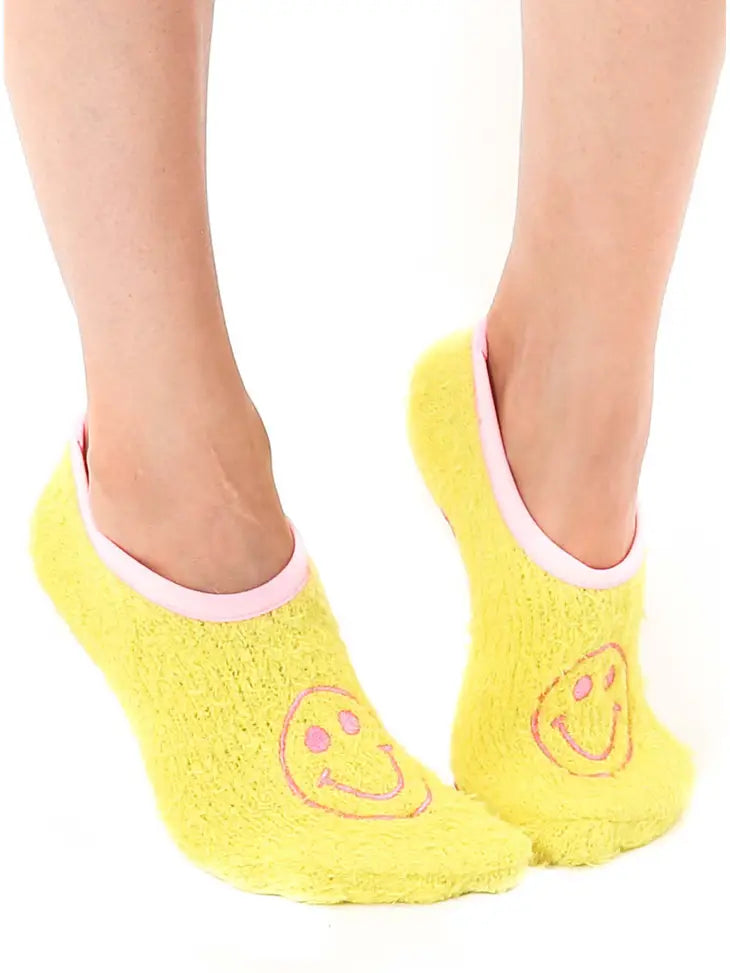 Fuzzy Smile slipper socks