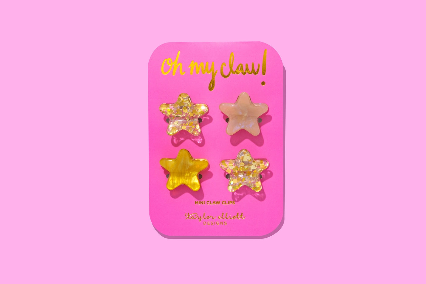 Mini Claw Clips - Gold Confetti Stars