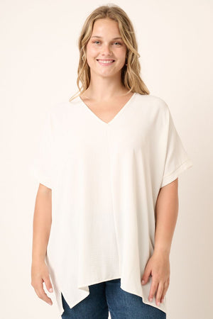 WHITE VNECK BASIC TOP