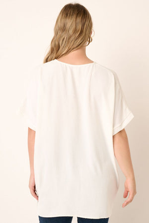 WHITE VNECK BASIC TOP