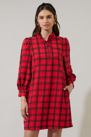 ALYSON WOODLAND PLAID DRESS