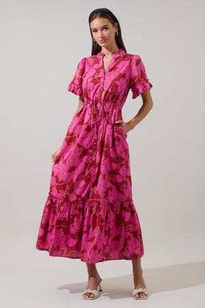 CARRIE ANN FLORAL MIDI DRESS