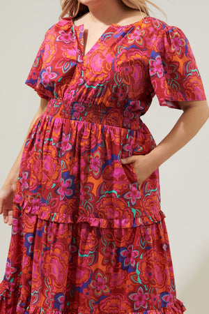 RAVEENA FLORAL PALMER DRESS