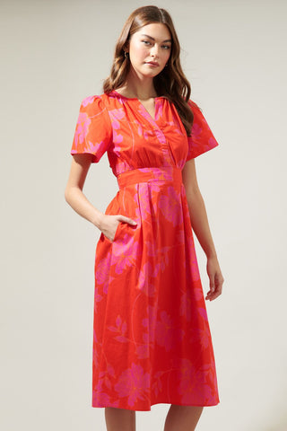 Marlene Floral Poplin Midi Dress