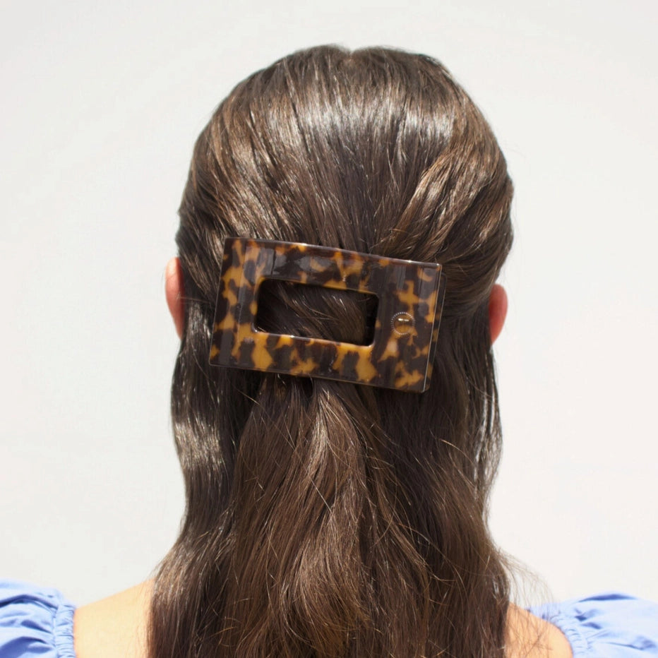 Flat Rectangle Hair Clip | Medium | Tortoise
