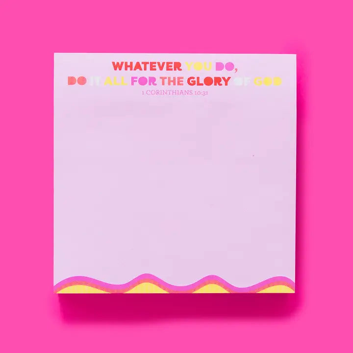 Sticky Notes Pad - Bible Verse" 1 Corinthians 10:31