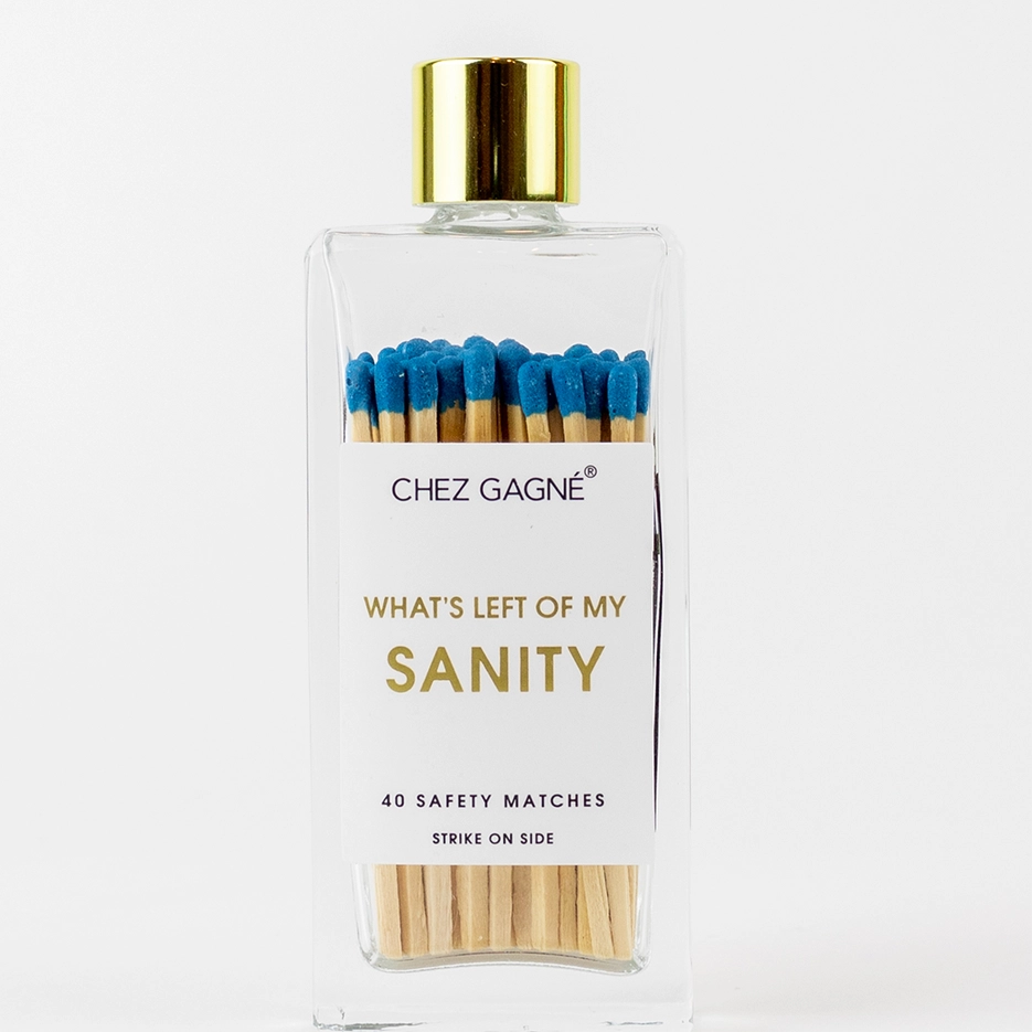 Left of My Sanity - Glass Bottle Matches - Blue