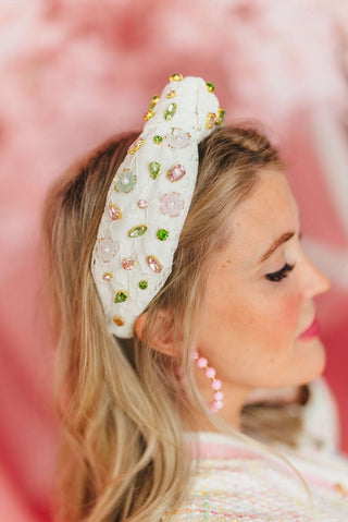 White Lace Fresh Blossom Headband