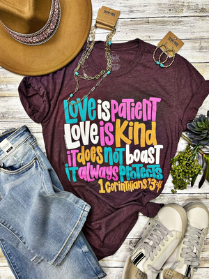 LOVE IS PATIENT LOVE IS KIND BOYFRIEND TEE