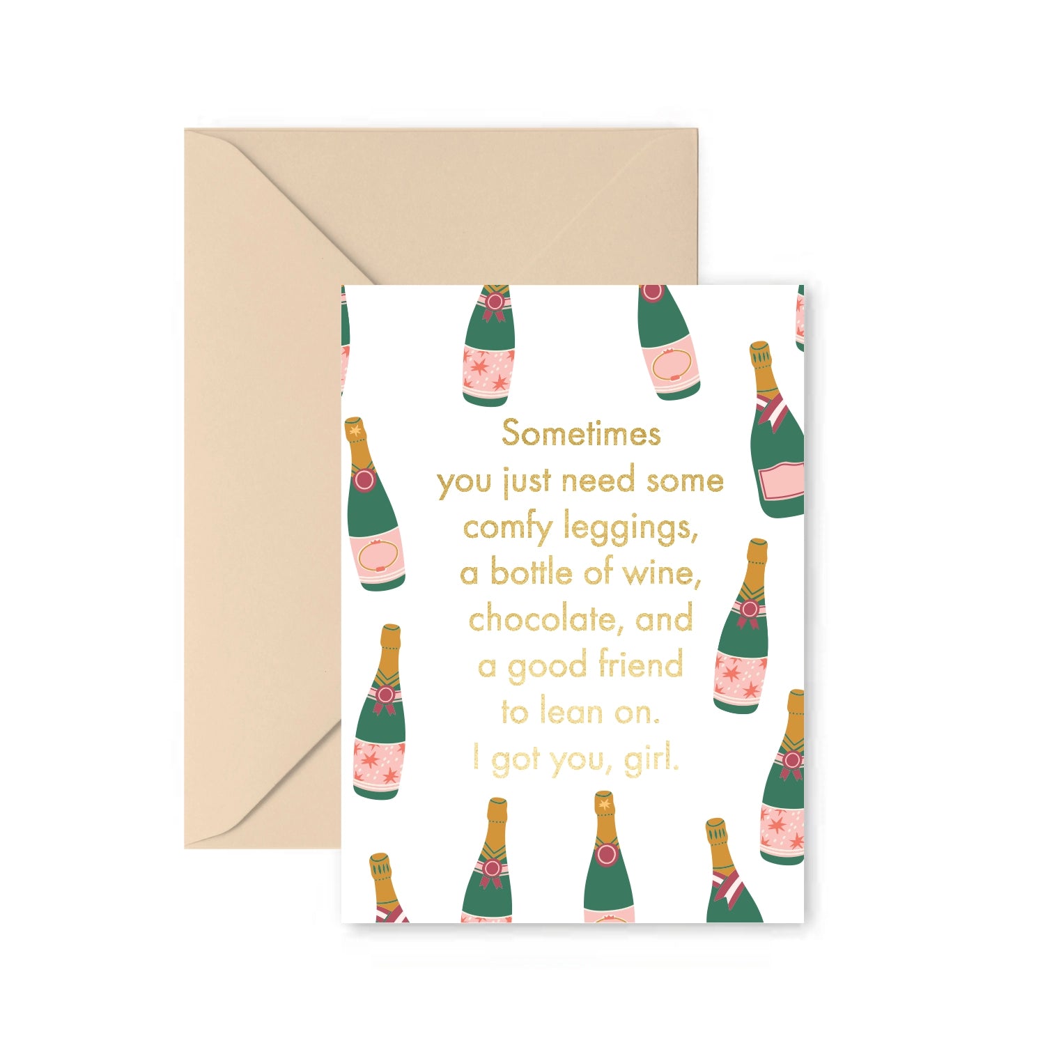 Greeting Card Leggings & Wine