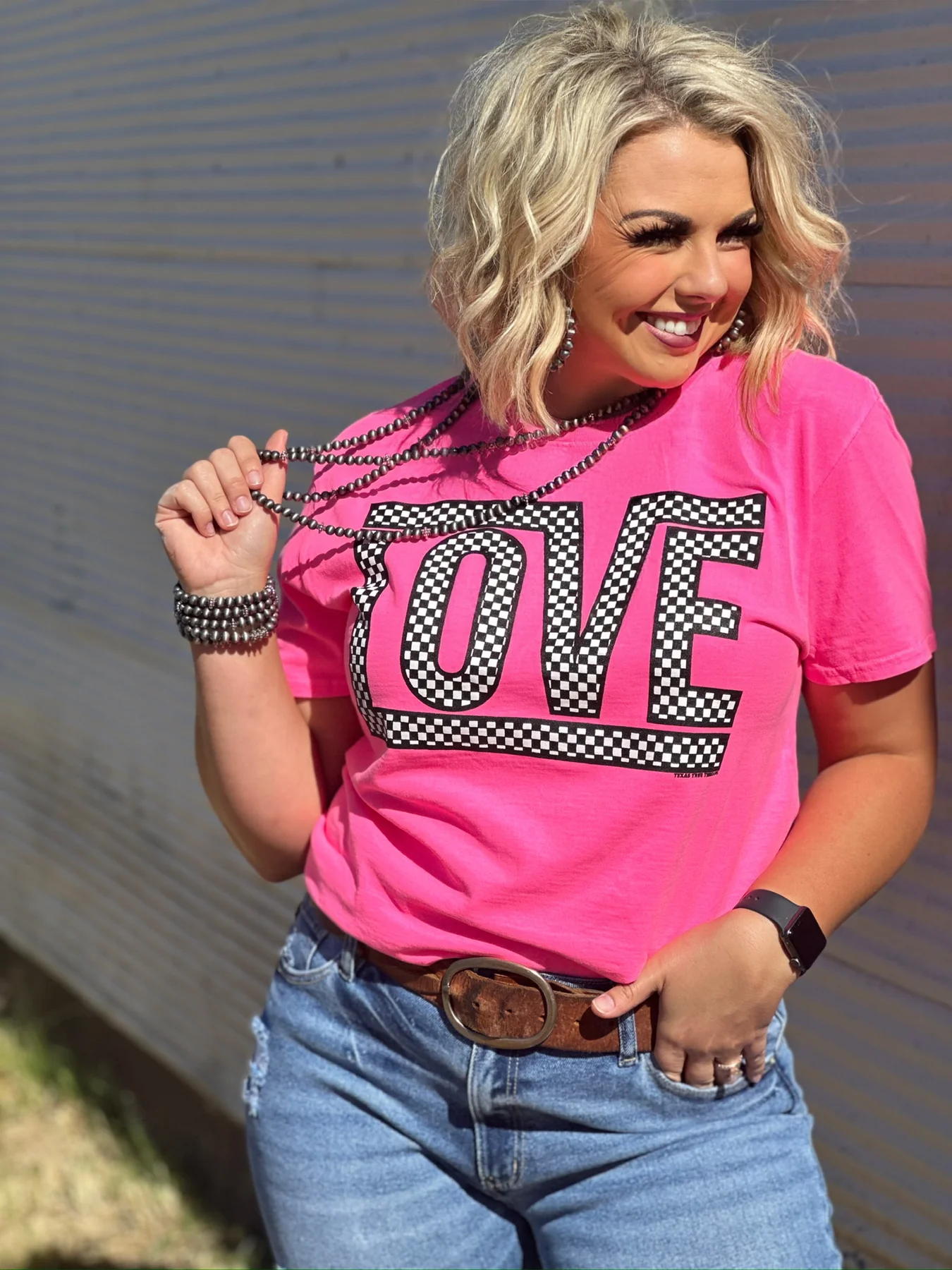 FUNKY CHECKERED LOVE TEE