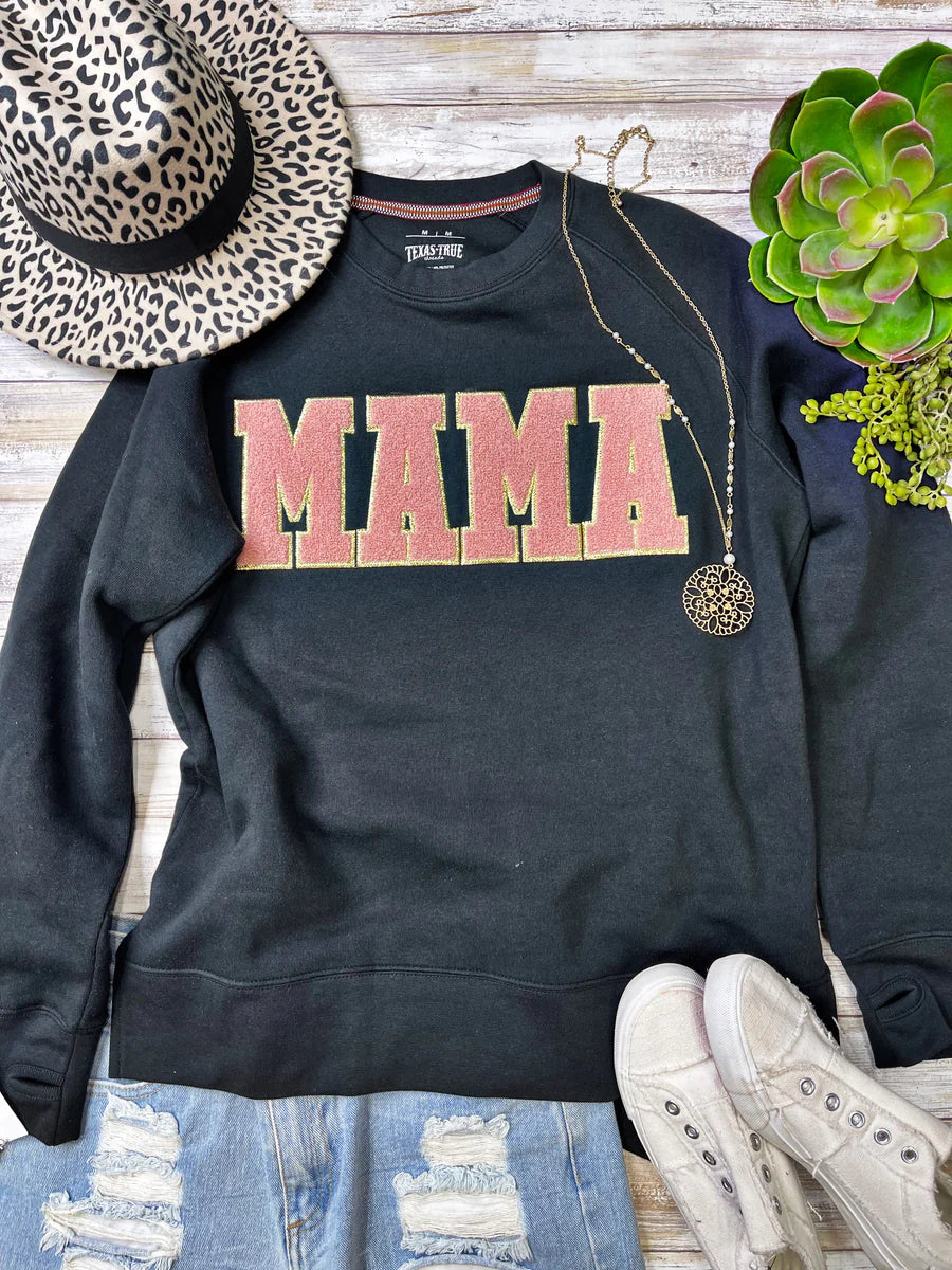 Mama Chenille Applique Sweatshirt