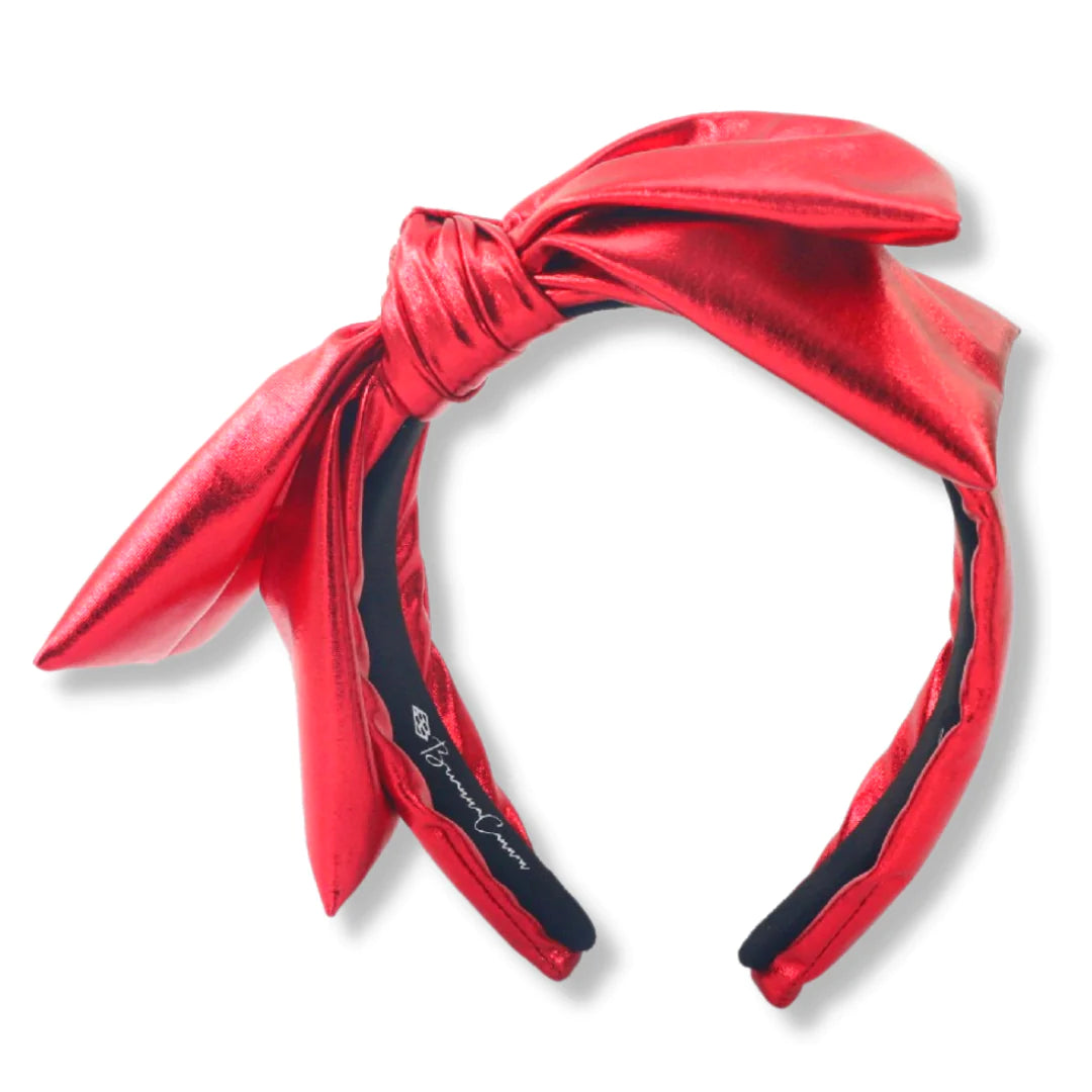 RED METALLIC SIDE BOW HEADBAND