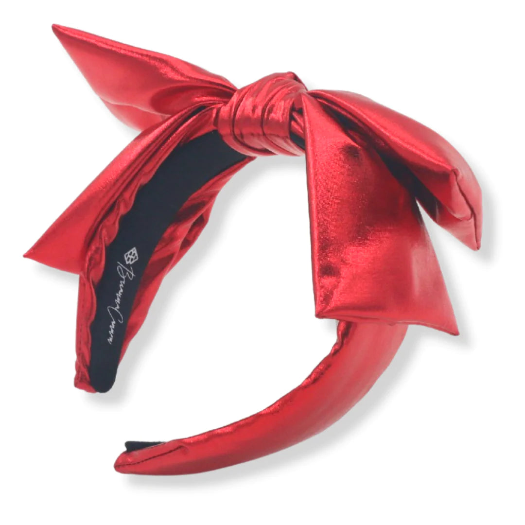 RED METALLIC SIDE BOW HEADBAND