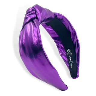 PURPLE PUFF METALLIC KNOTTED HEADBAND