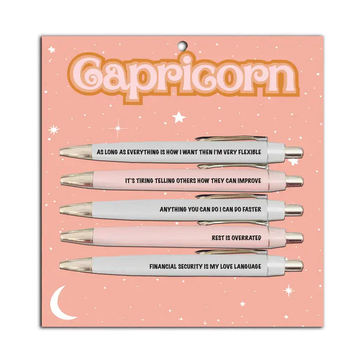 Capricorn Pen Set (astrology, zodiac, funny, gift, friend)