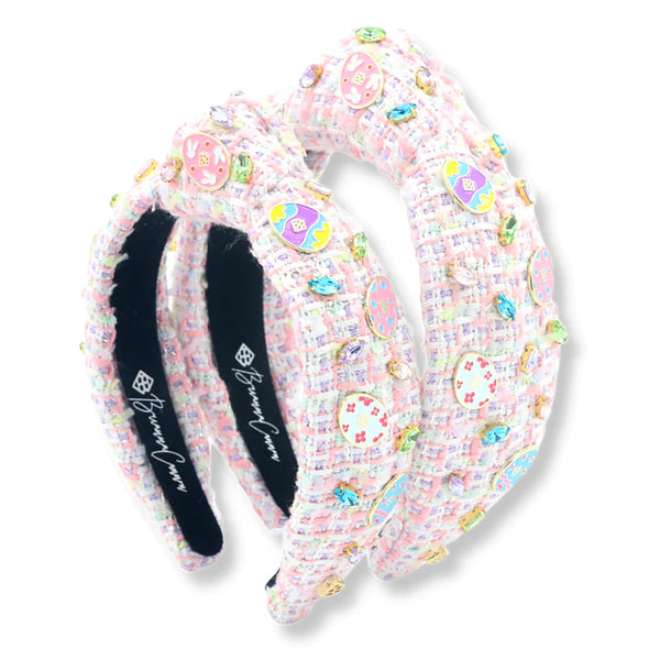 BRIANNA CANNON PINK CANDY CORN TWEED HEADBAND W/CRYSTALS main image 1