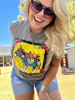 HAND PAINTED BURRO TEE