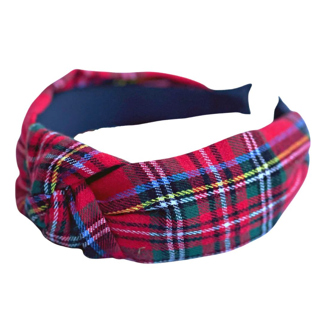 FLANNEL RED TARTAN PLAID HEADBAND