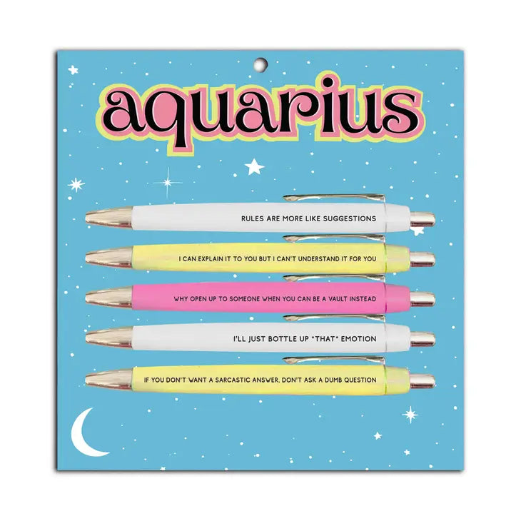Aquarius Pen Set (astrology, zodiac, funny, gift, friend)