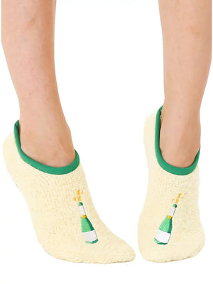 FUZZY CHAMPAGNE SLIPPER SOCKS