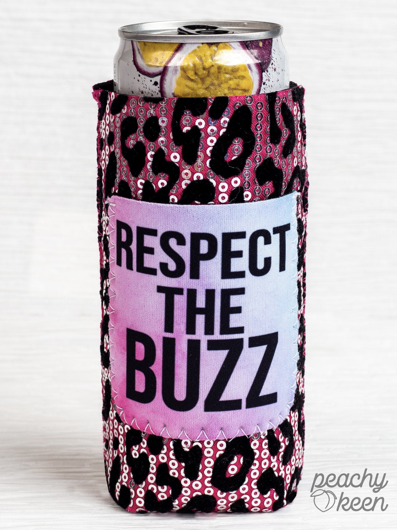 RESPECT THE BUZZ CAN COOLER FOR SLIM CAN