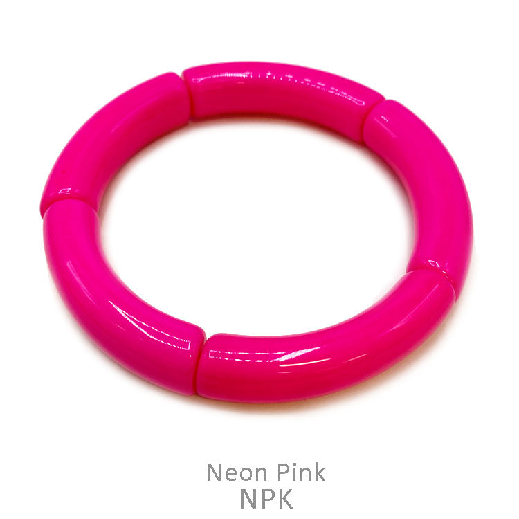 NEON PINK ACRYLIC BRACELET