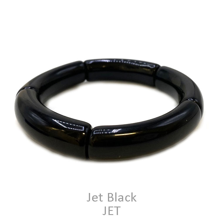 JET BLACK ACRYLIC BRACELET