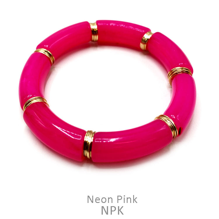 NEON PINK THIN ACRYLIC BRACELET