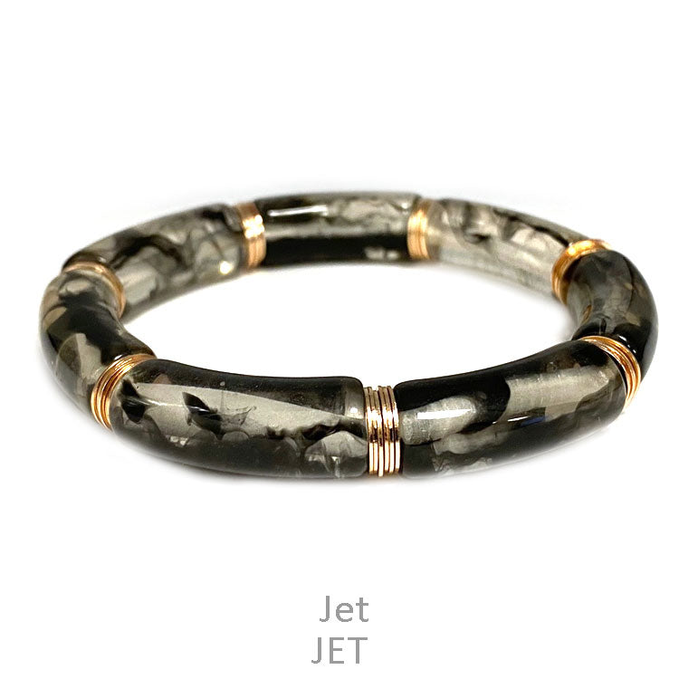 JET THIN ACRYLIC BRACELET