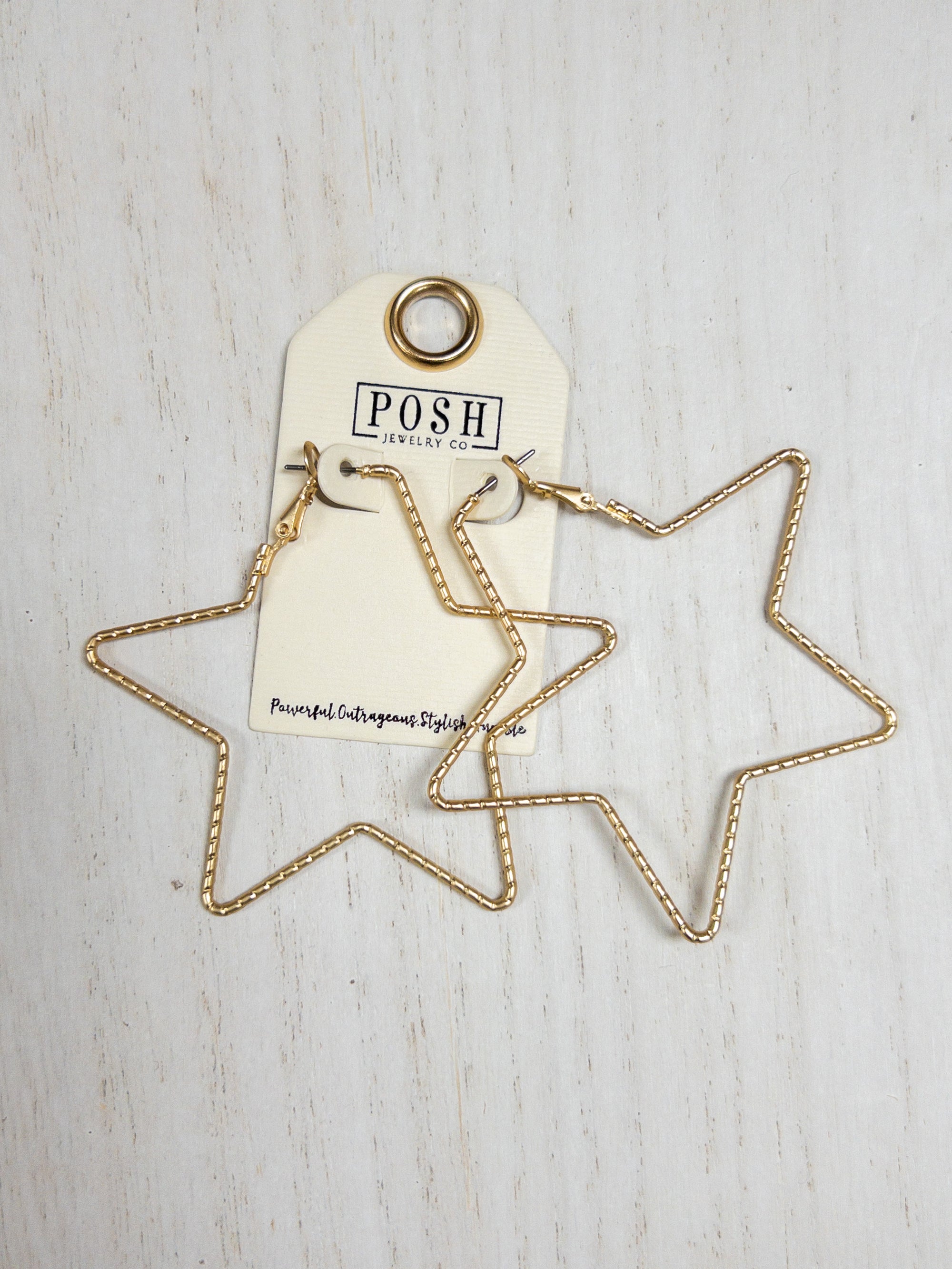 POSH GOLD STAR HOOPS