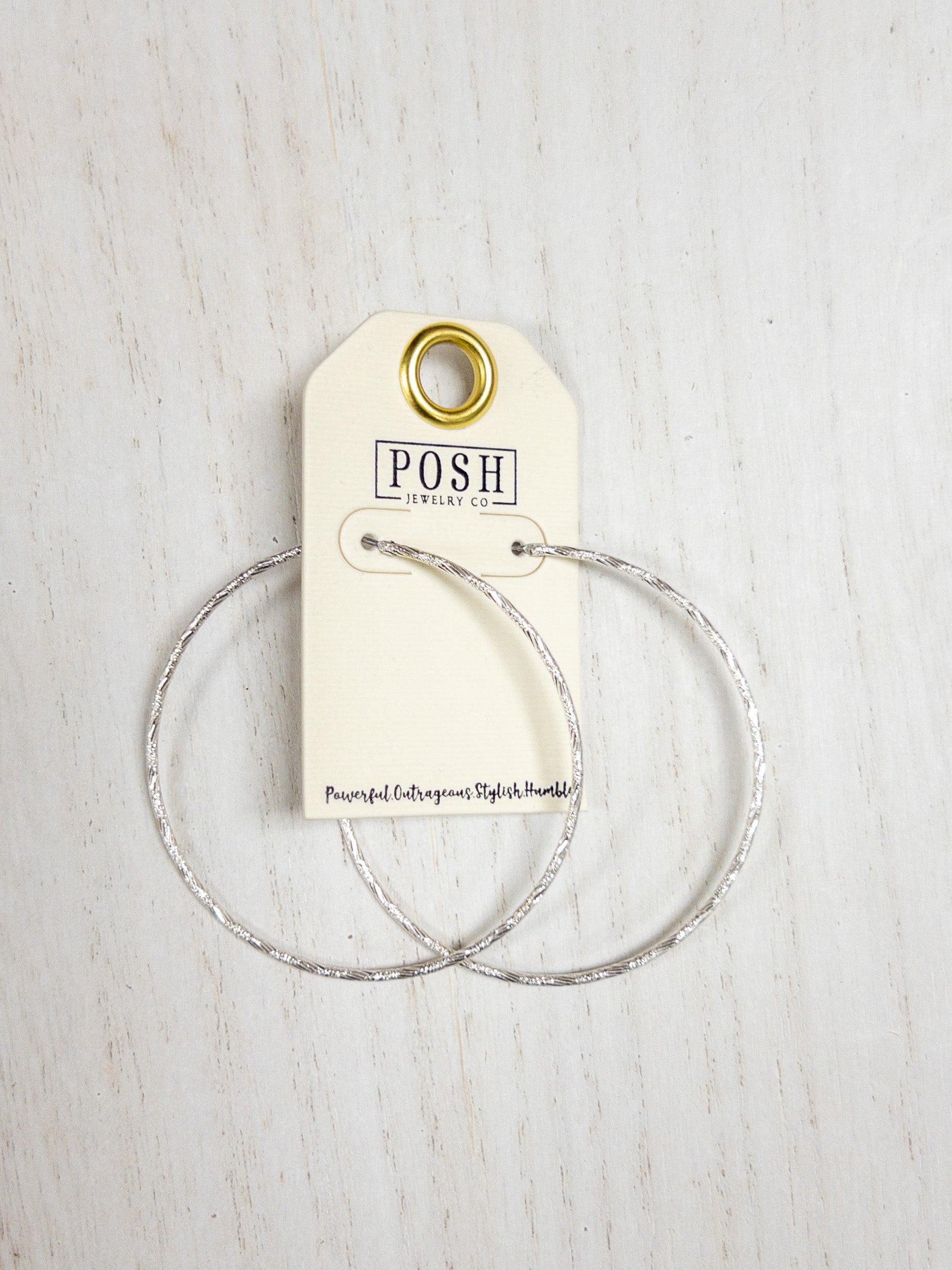 POSH SILVER FOIL HOOPS