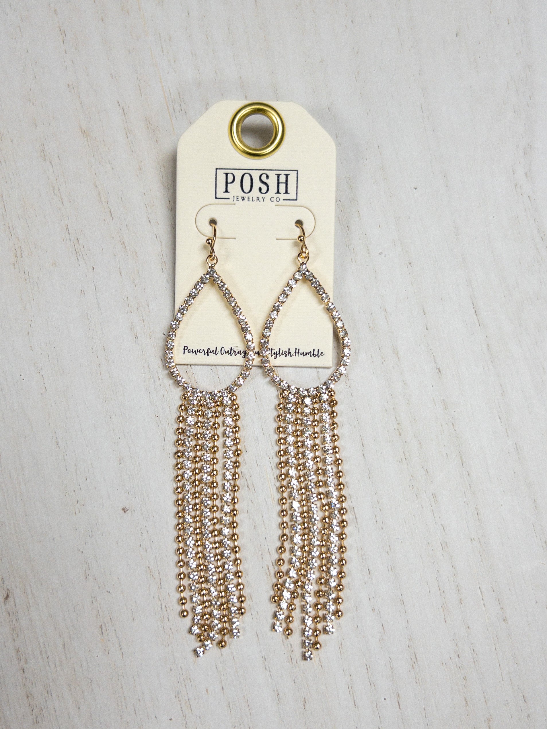 POSH GOLD RHINESTONE DROP