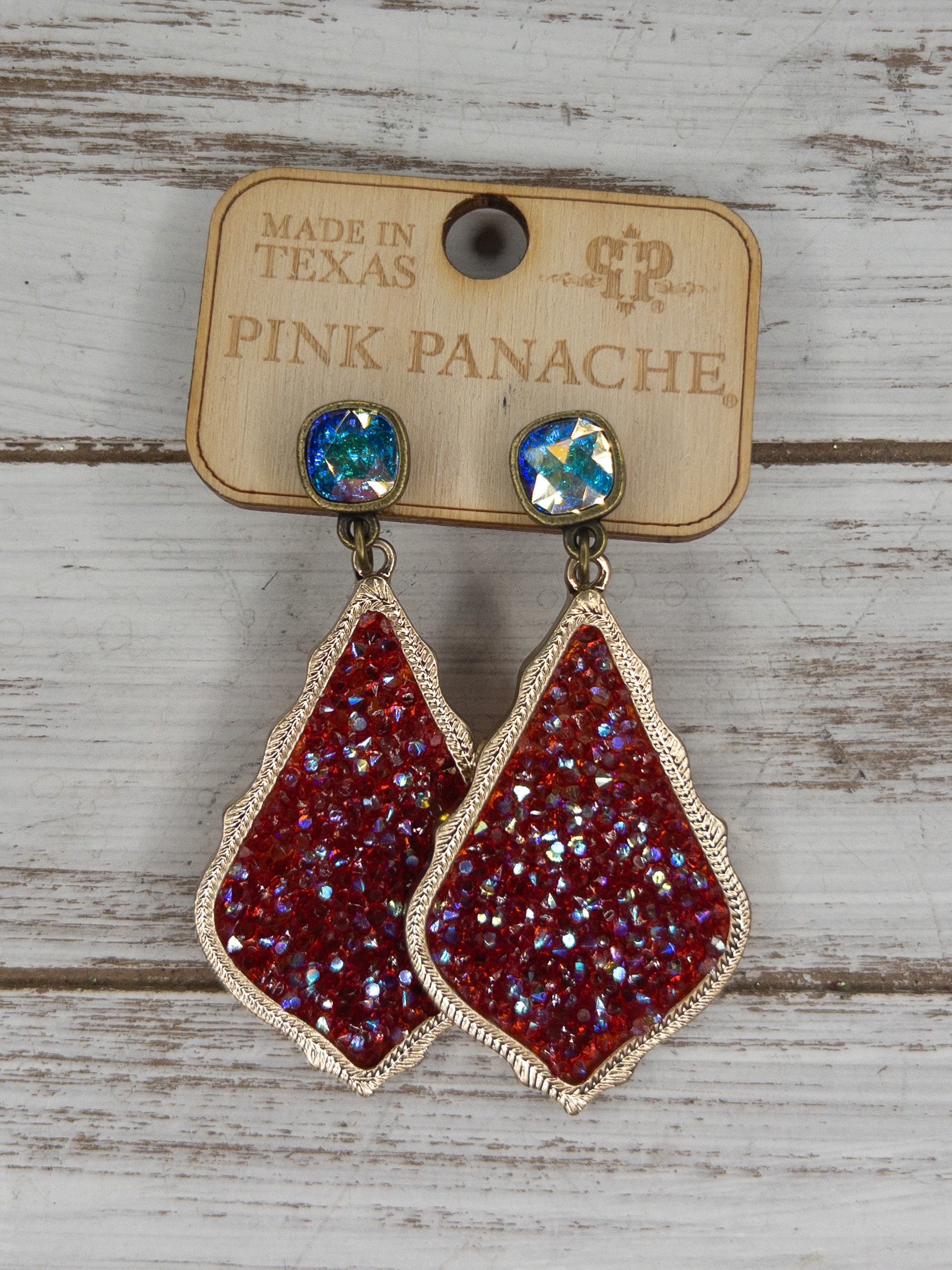 ROSY PINK PANACHE TEARDROP DANGLES