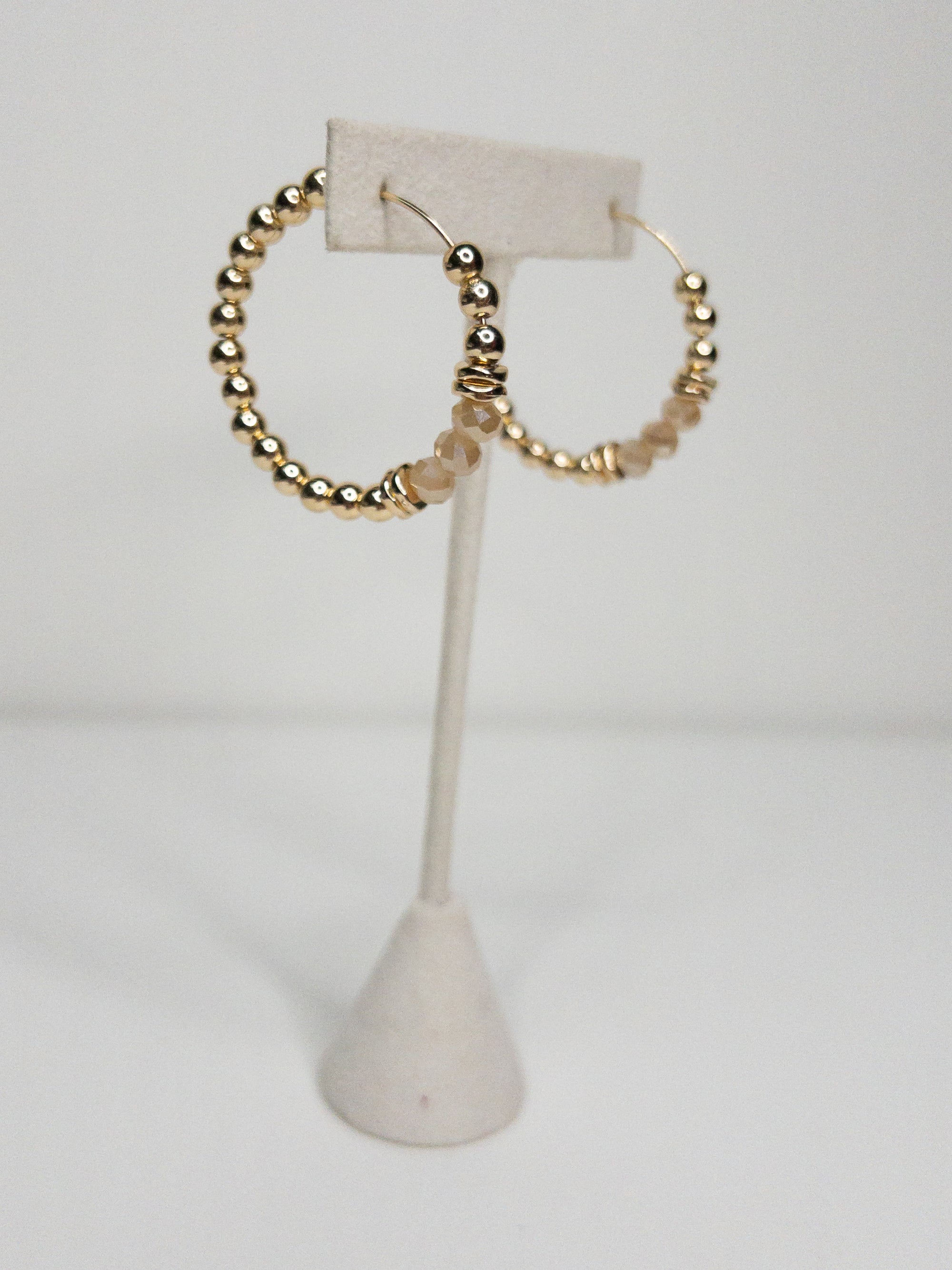 PINK PANACHE SMALL GOLD BEAD HOOPS